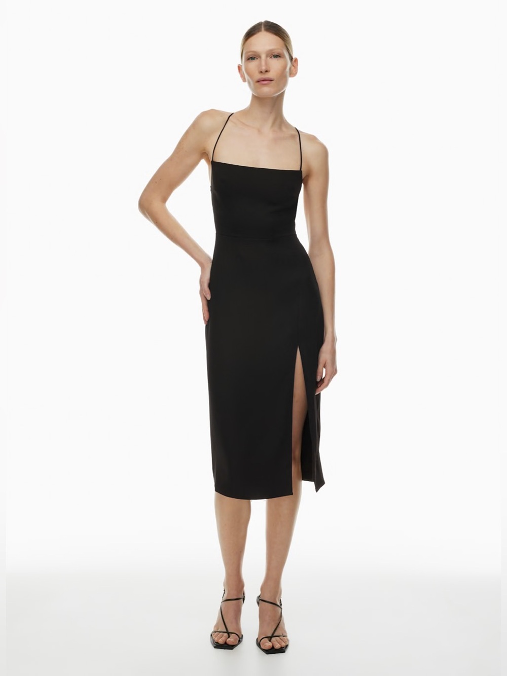 Aritzia Babaton Success Spaghetti-Strap Midi Dress with Side Slit Sz 8